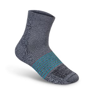 Compression Ankle Socks 15-20 mmHg - Gray/Teal Stripe