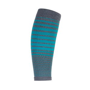 Compression Calf Sleeves Standard 20-30 mmHg - Gray/Teal Stripe